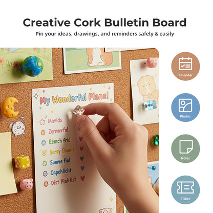 OOOK Kids Desk and Chair Set with Bulletin Board, Kids Study Table and Chair Set