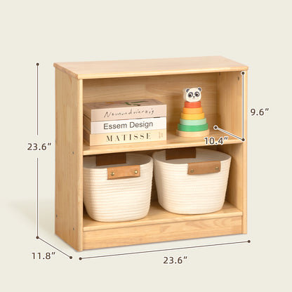 OOOK Rubber Wood 2-Tier Montessori Shelf and Toy Storage (small)