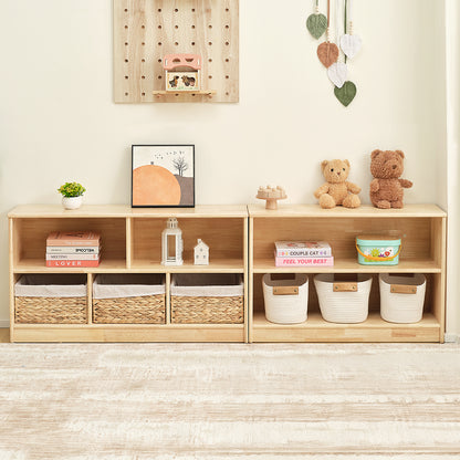 OOOK Rubber Wood 2-Tier Montessori Shelf and Toy Storage (Large)