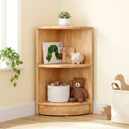 OOOK Rubber Wood 2-Tier Corner Cabinet