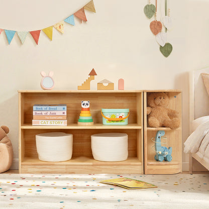 OOOK Rubber Wood 2-Tier Corner Cabinet