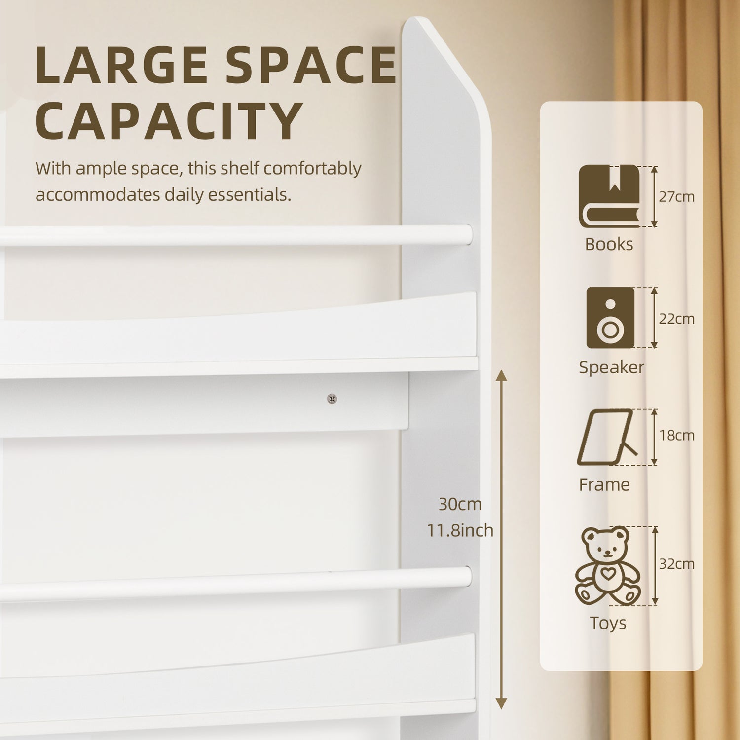 Kids 3-Tier Wooden Bookshelf