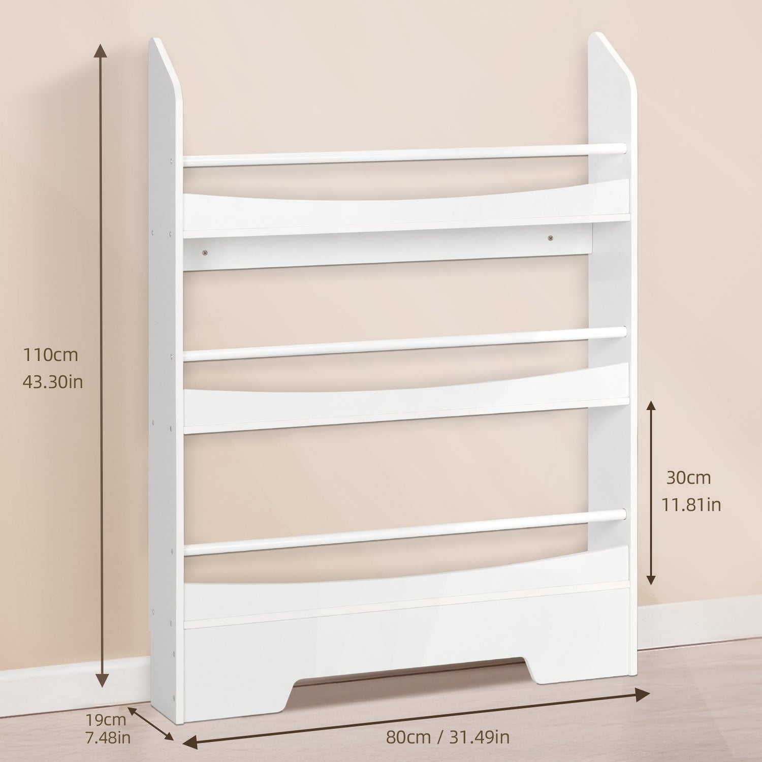 Kids 3-Tier Wooden Bookshelf