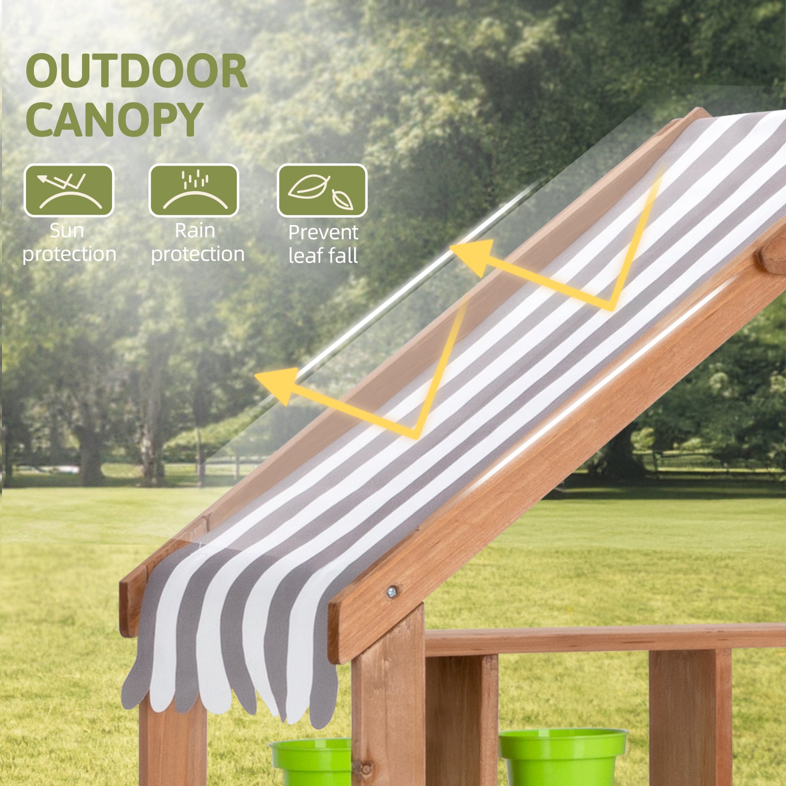 OOOK Mud Kitchen for Kids Outdoor,Solid Fir Wood Kids Kitchen Playset