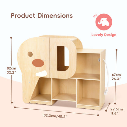 OOOK Montessori Bookshelf with Elephant Shape