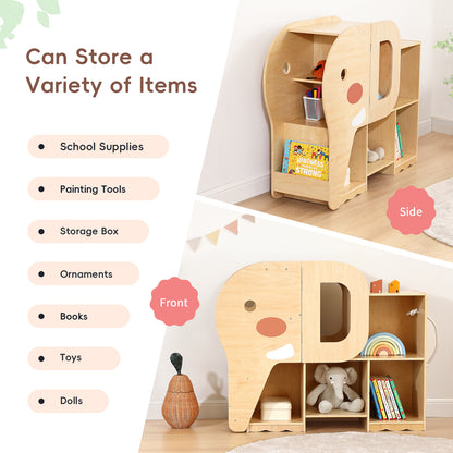 OOOK Montessori Bookshelf with Elephant Shape