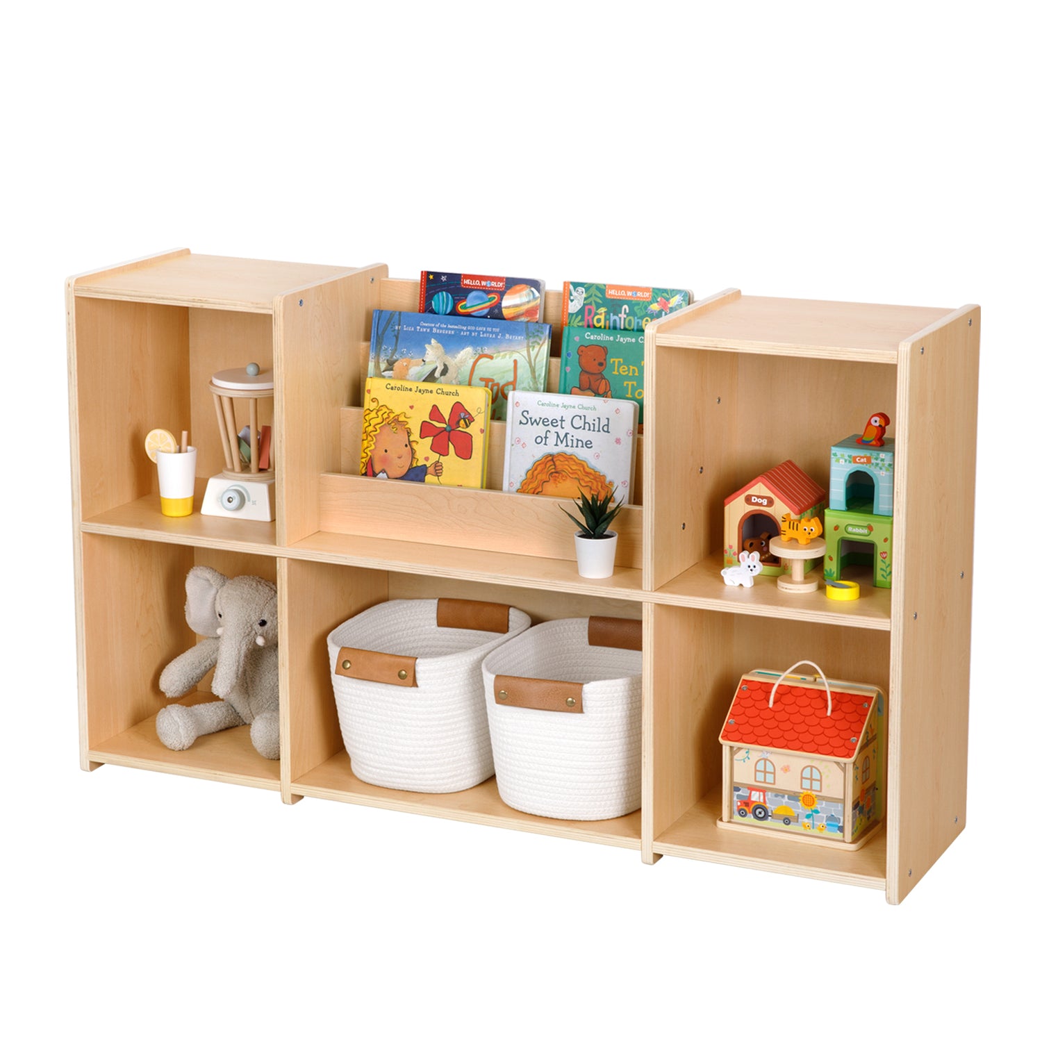 Montessori Bookshelf Toy Storage Organizer