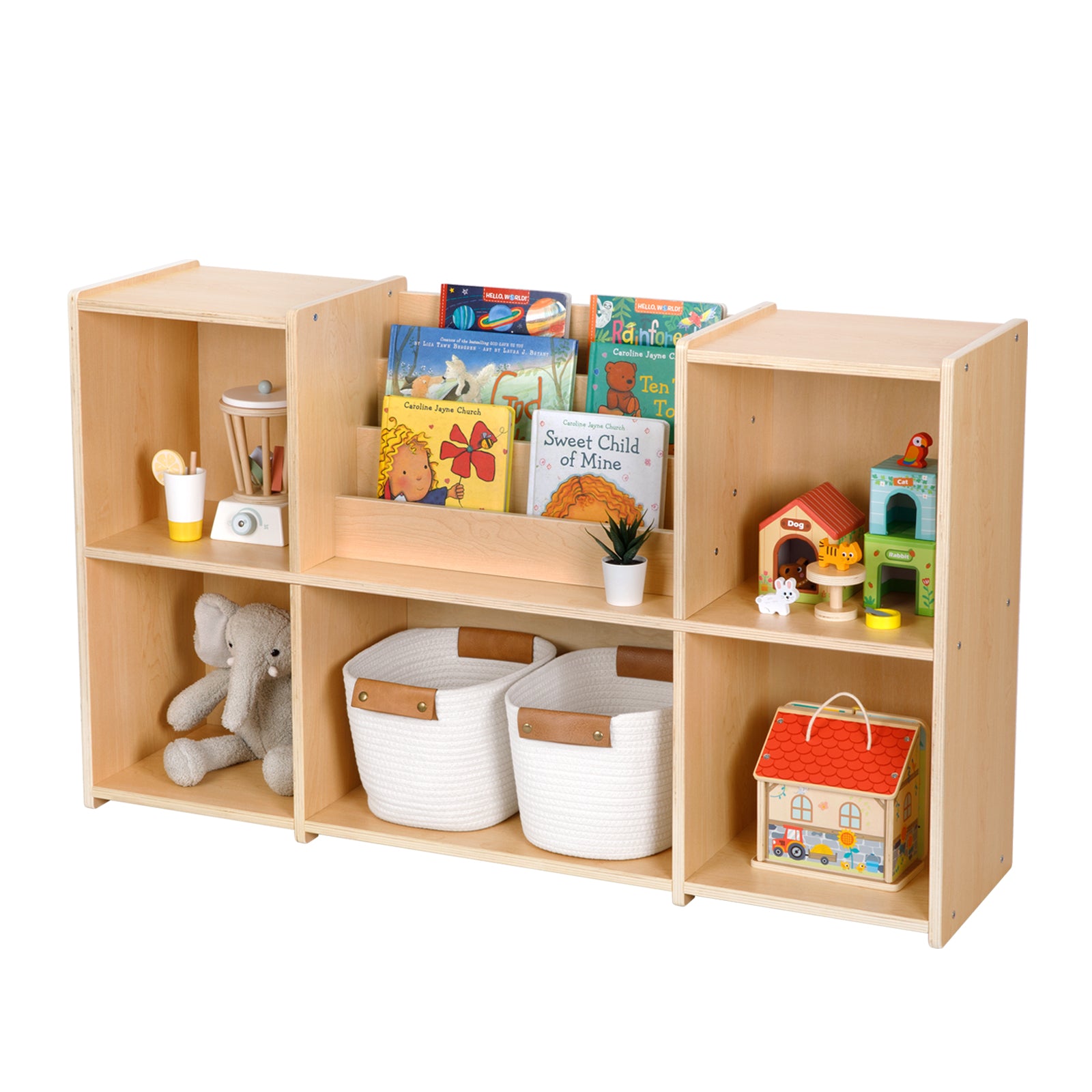 Montessori Bookshelf Toy Storage Organizer