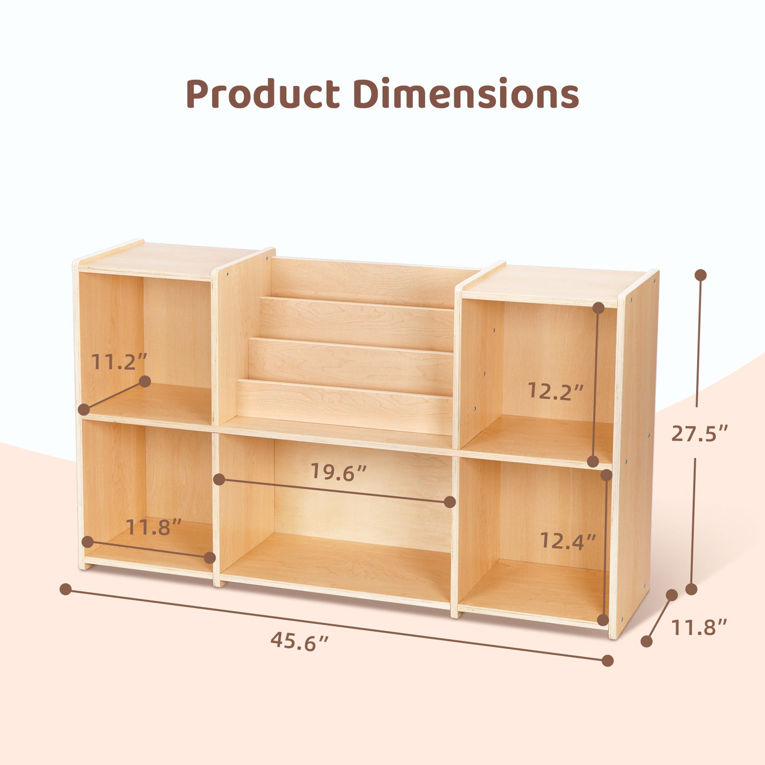 Montessori Bookshelf Toy Storage Organizer