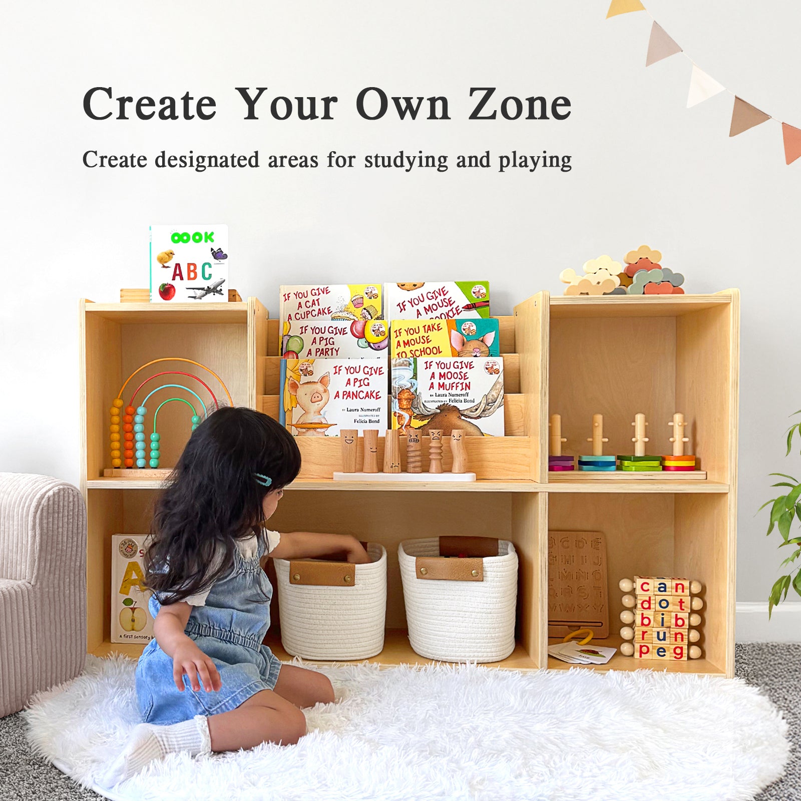 OOOK Multi-purpose Montessori Bookshelf Toy Storage Organizer