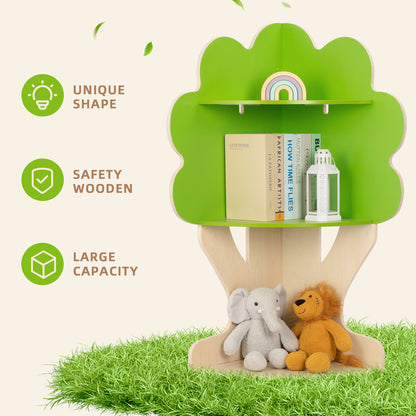 Tree Bookshelf for Kids Reading Nook, Corner Bookcase