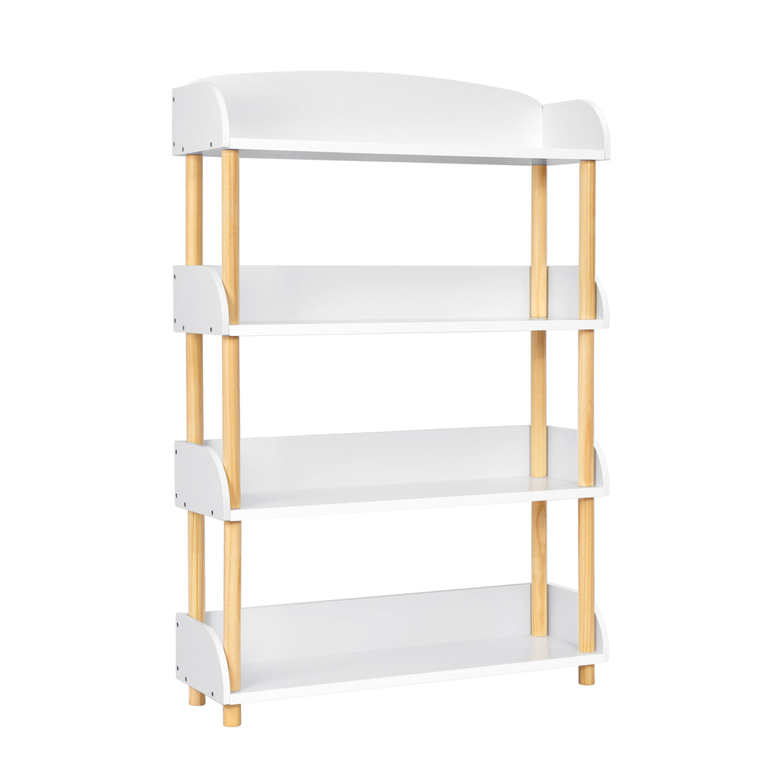 OOOK 4-Tier Wooden Open Shelf Bookcase,Narrow Bookshelf,Cubicle Shelf and Wooden Bookcase