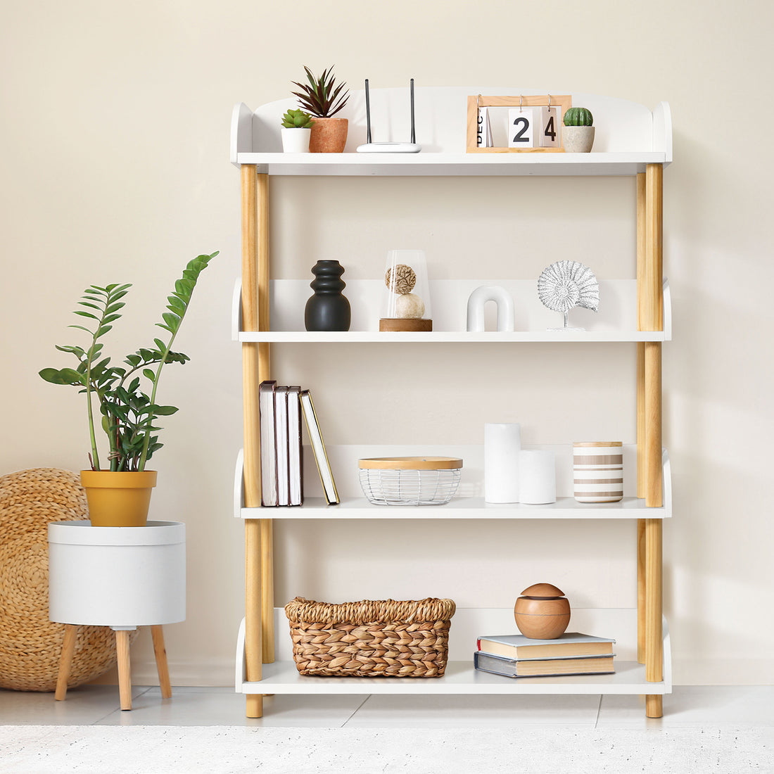 4-Tier Wooden Open Shelf Bookcase