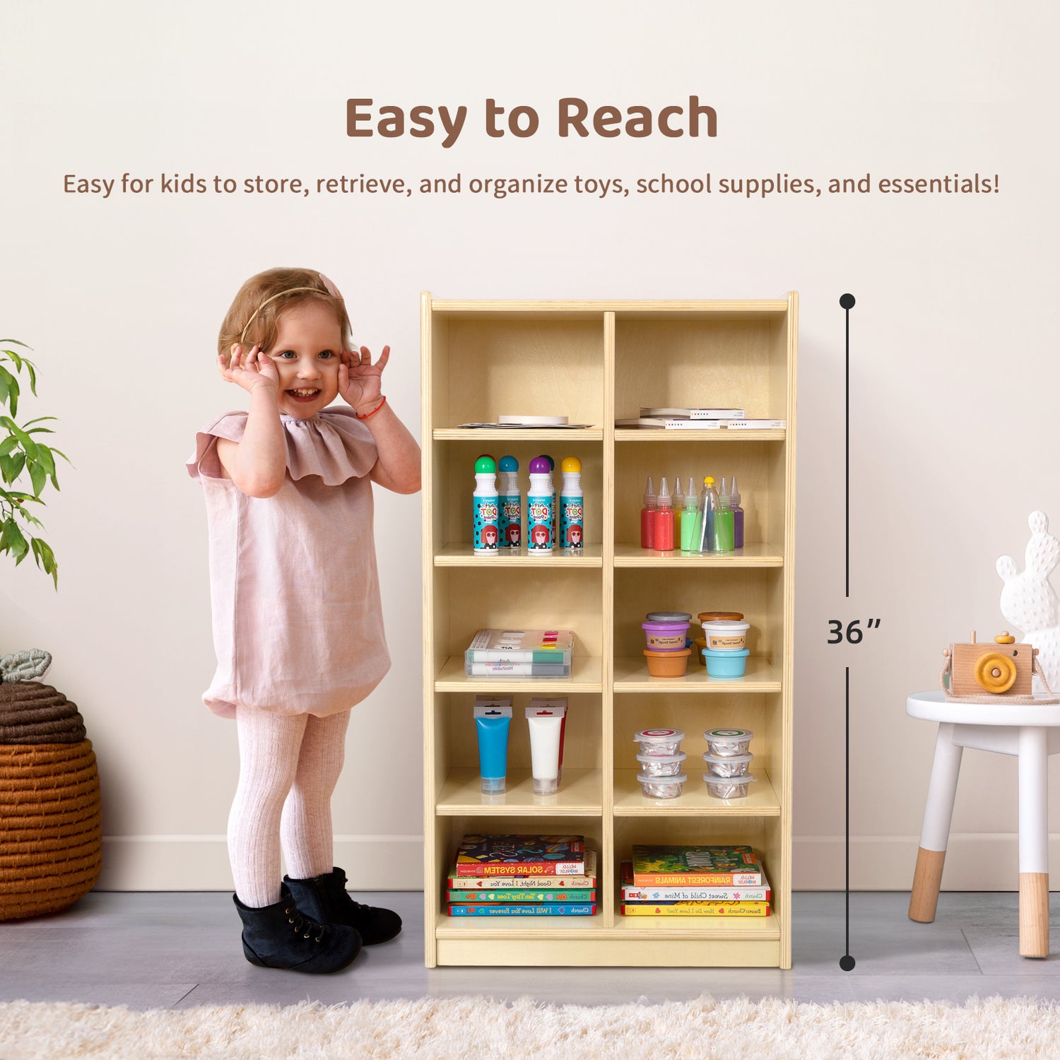 Montessori 10-Section Storage Cabinet