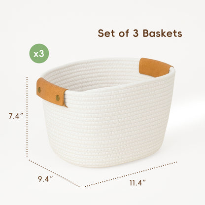 OOOK Storage Basket Set, 3 Pack Baskets for Shelves