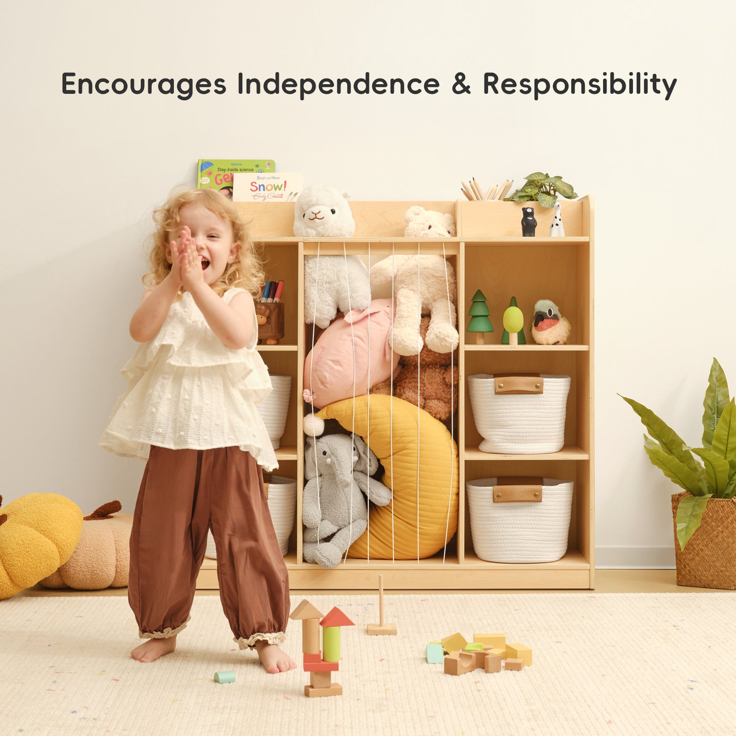 OOOK Wooden Toy Storage &amp; Display Organizer