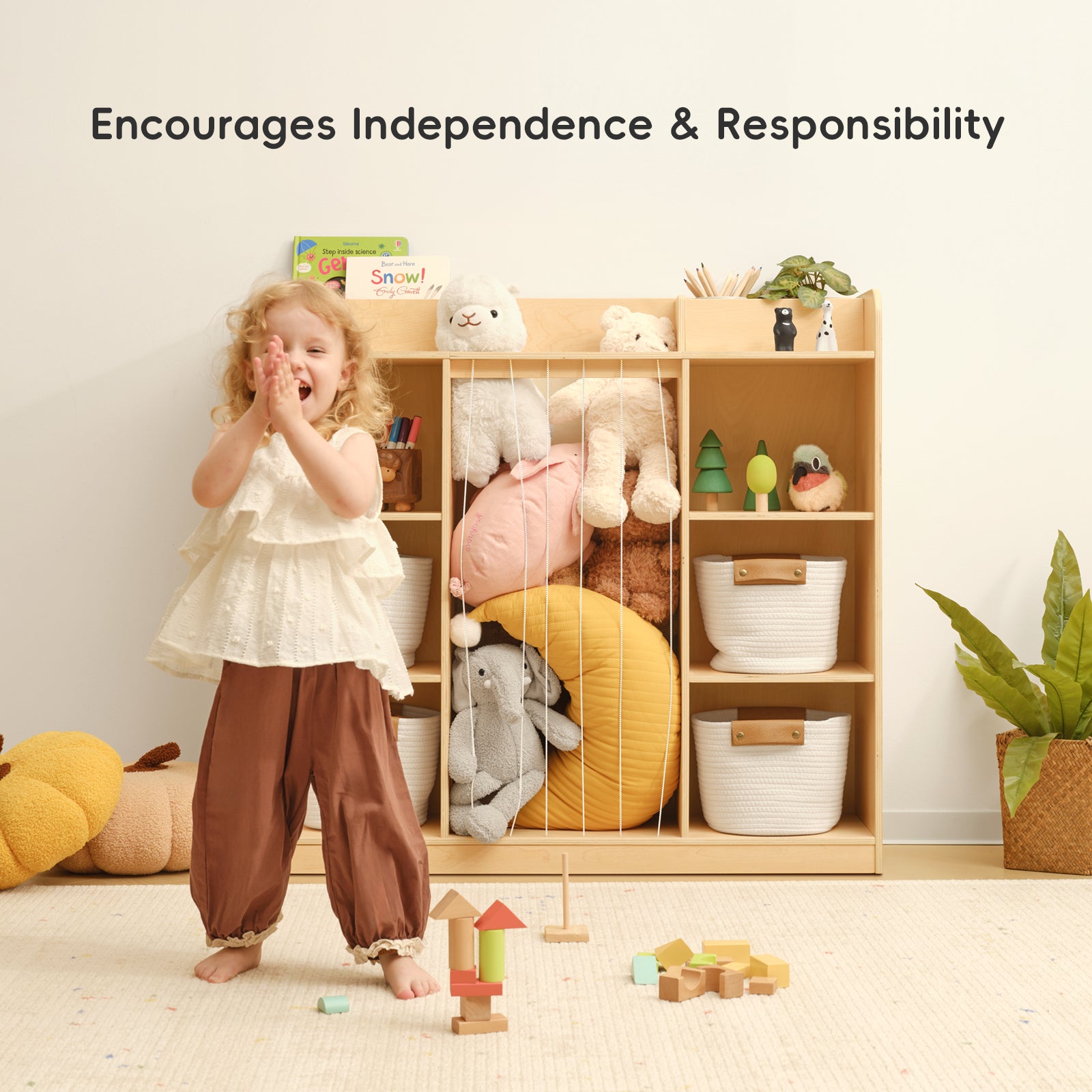 OOOK Wooden Toy Storage &amp; Display Organizer
