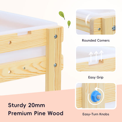 OOOK Wooden Sand and Water Table with 2 Bins, Painting Acrylic Board