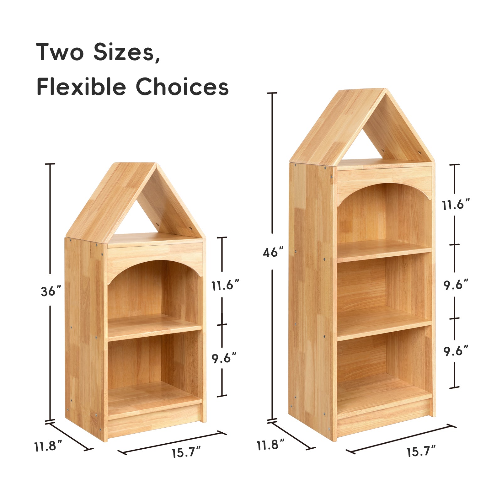 OOOK 4-Tier Rubberwood House Design Kids&