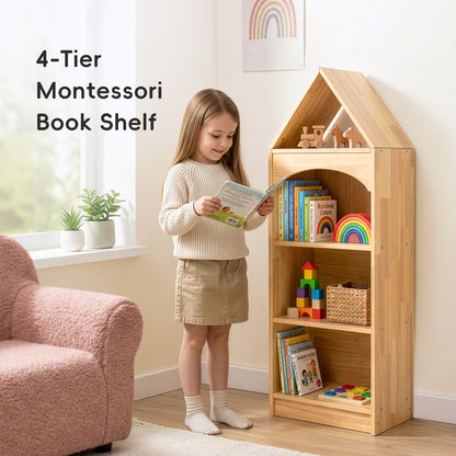 OOOK 4-Tier Rubberwood House Design Kids&