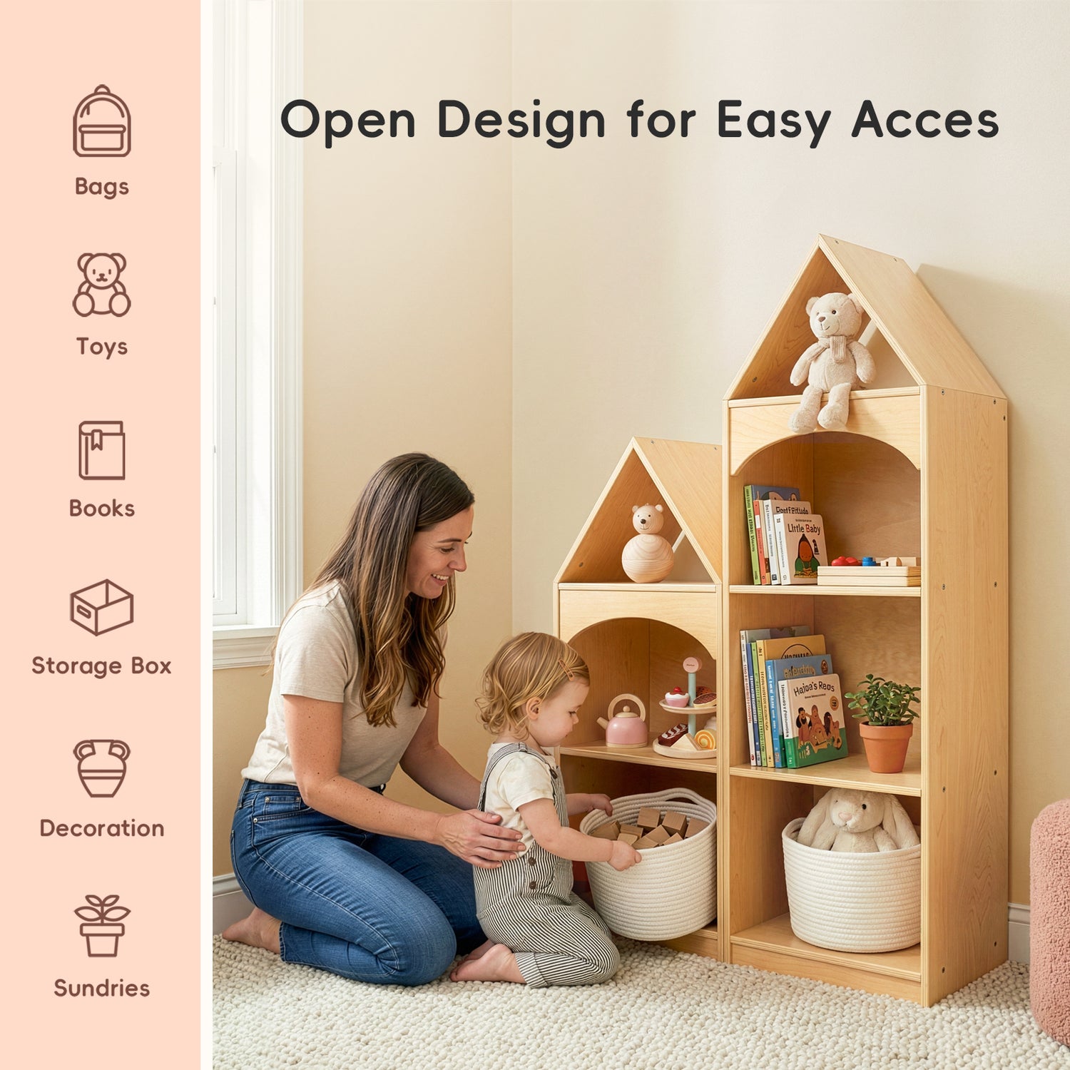 OOOK 4-Tier Adorable House Design Kids&