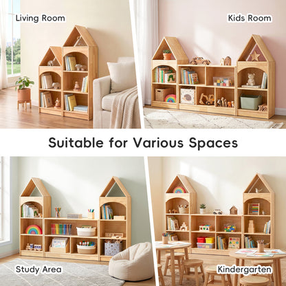 OOOK 4-Tier Rubberwood House Design Kids&