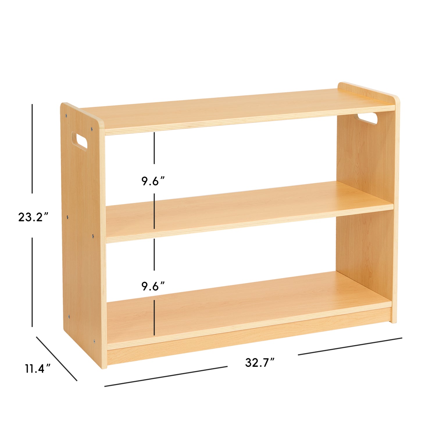 OOOK 2-Tier Plywood Montessori Bookshelf, Double-Sided Toy Organizers and Storage