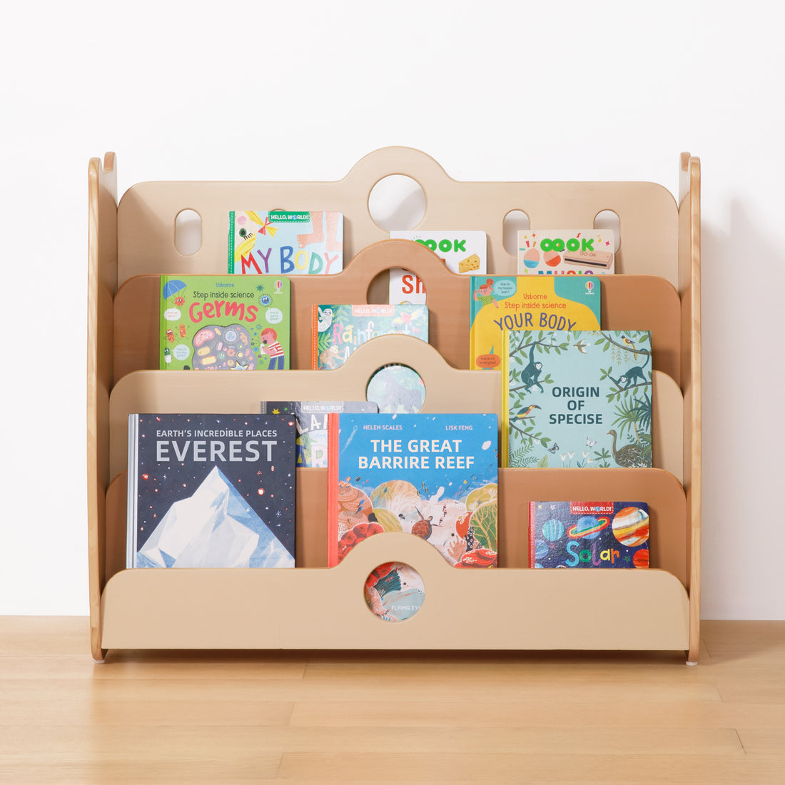 Solid Wood Pine Montessori Bookshelf