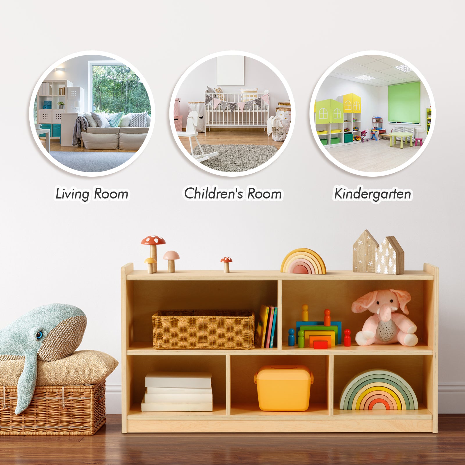 Montessori  5-Section Storage Cabinet