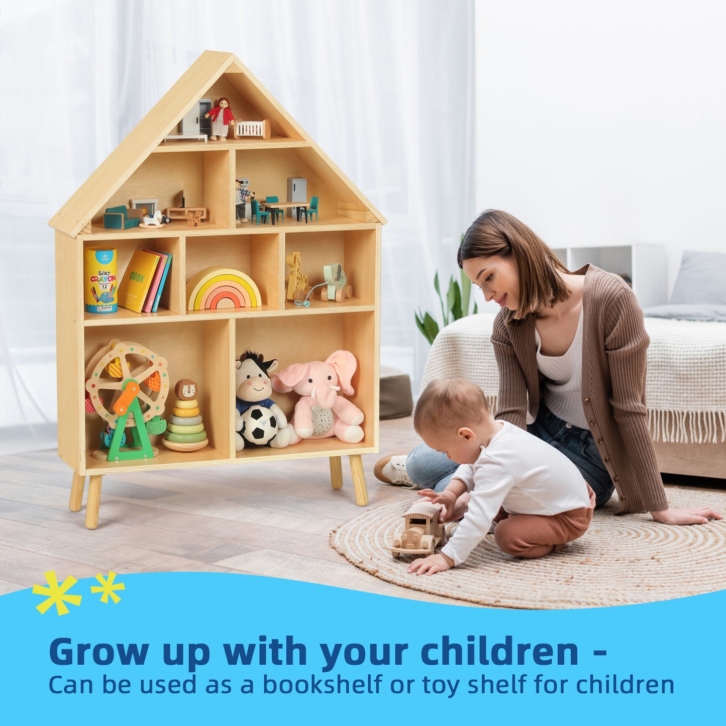 Wooden Montessori Shelf for Toddlers