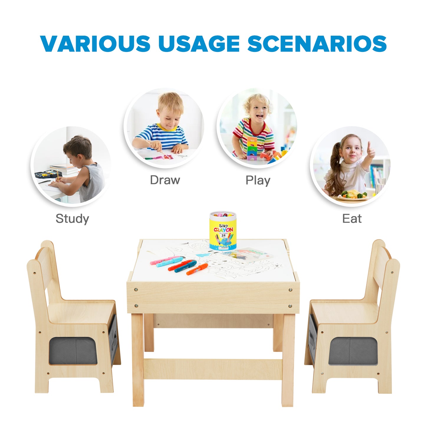 3 in1 Toddler Table Chair Set