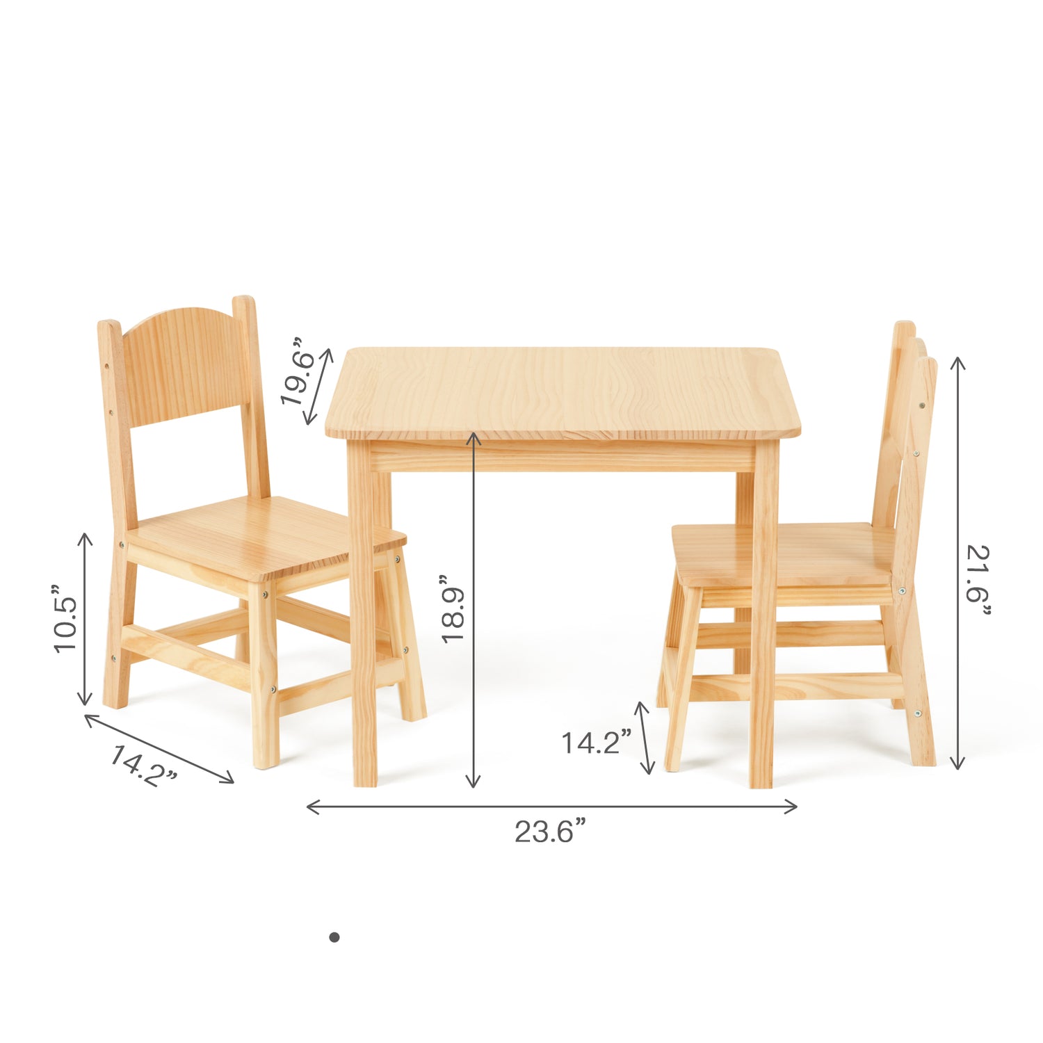 OOOK Solid Wood Kids Table and Chair Set