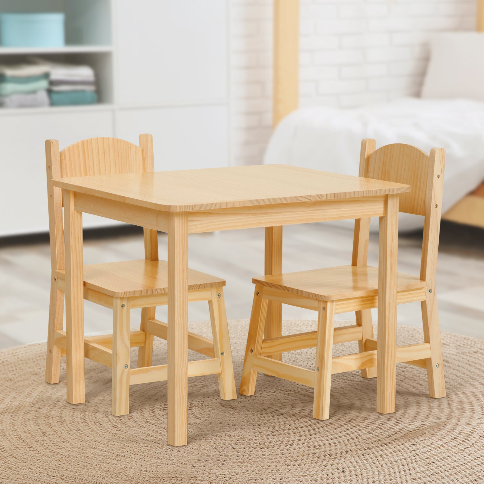 OOOK Solid Wood Kids Table and Chair Set