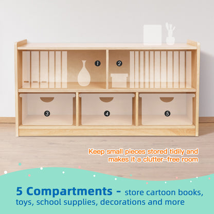 OOOK Plywood Montessori  5-Section Storage Cabinet