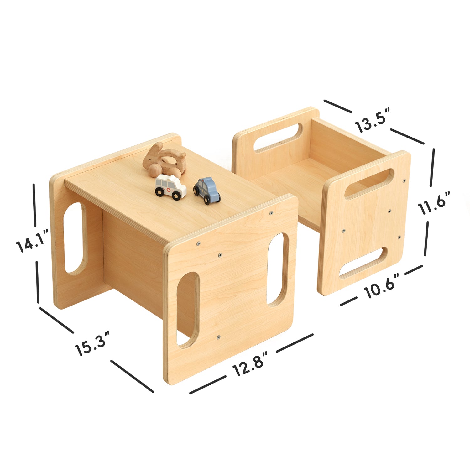 OOOK Montessori Weaning Table and Chair Set,Step Stool