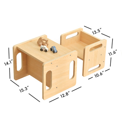 OOOK Montessori Weaning Table and Chair Set,Step Stool
