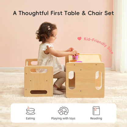 OOOK Montessori Weaning Table and Chair Set,Step Stool