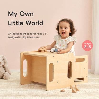 OOOK Montessori Weaning Table and Chair Set,Step Stool