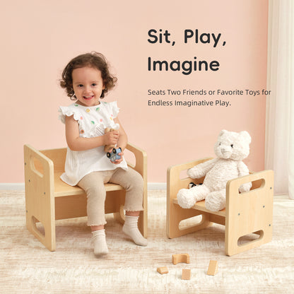 OOOK Montessori Weaning Table and Chair Set,Step Stool