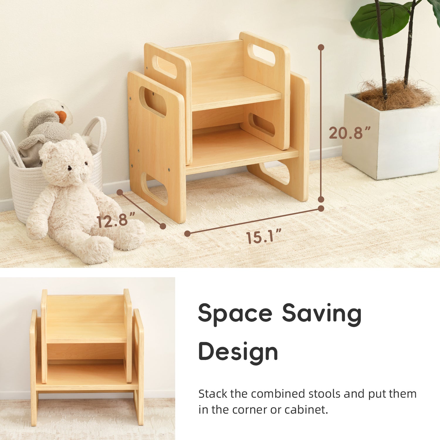 OOOK Montessori Weaning Table and Chair Set,Step Stool