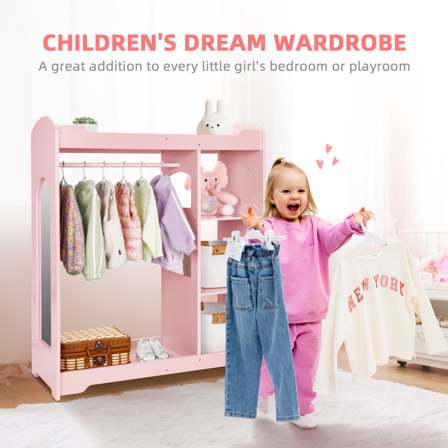 Kids Dress up Storage with Mirror