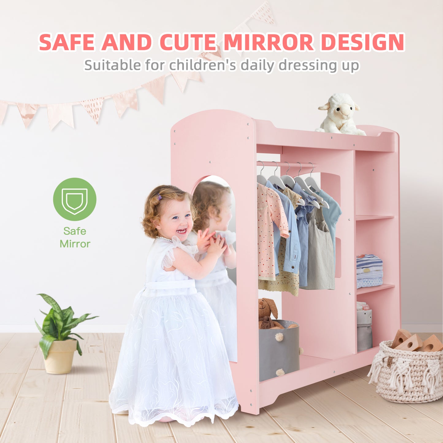 Kids Dress up Storage with Mirror