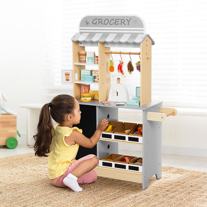 All-in-One Grocery Store Pretend Play with Chalkboards