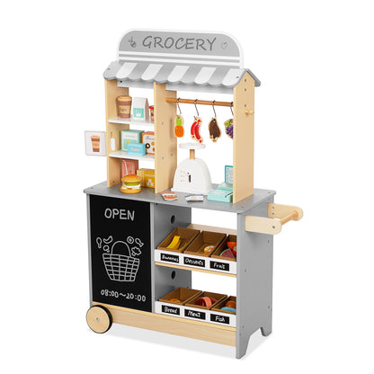 All-in-One Grocery Store Pretend Play with Chalkboards