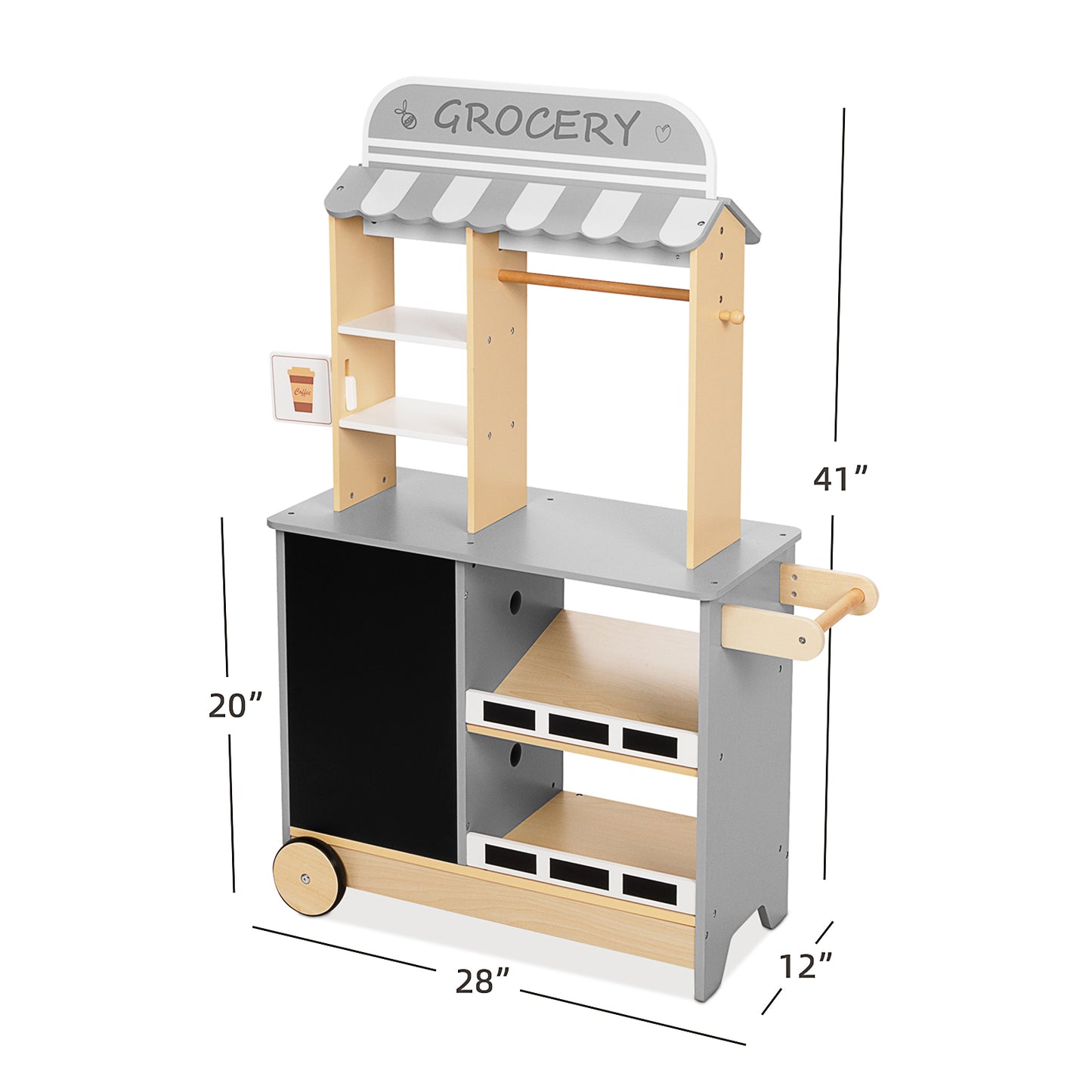 All-in-One Grocery Store Pretend Play with Chalkboards