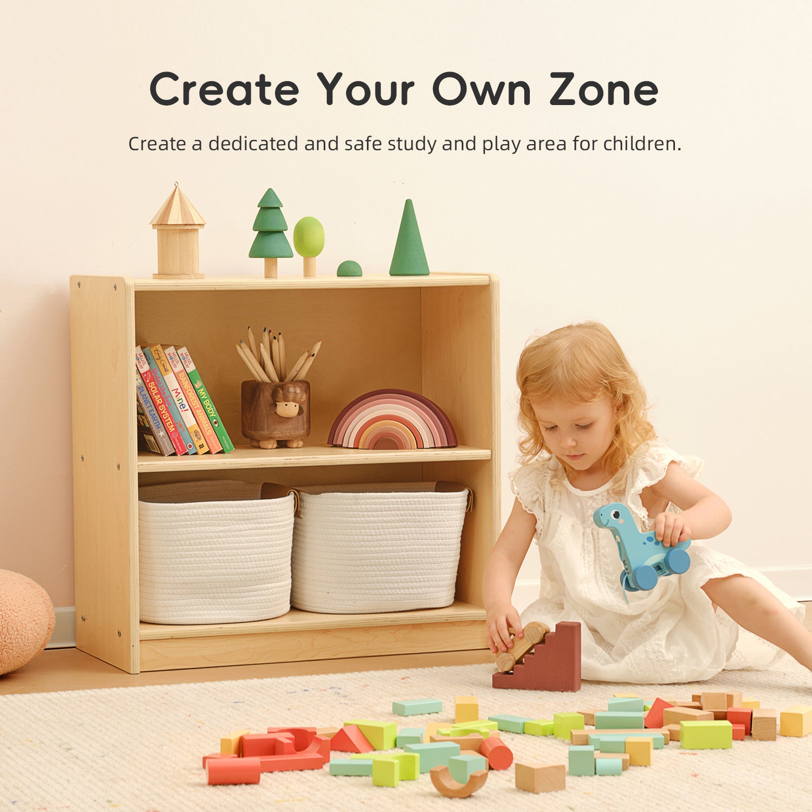 OOOK Wood Montessori Shelf and Toy Storage