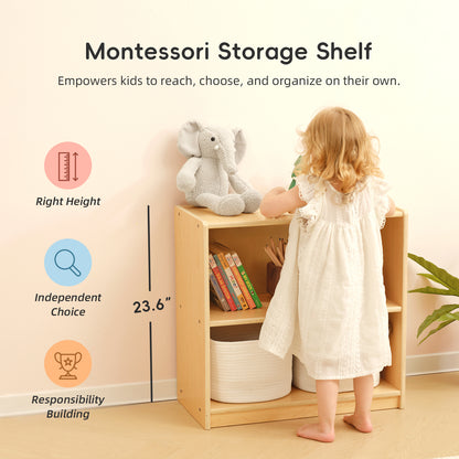 OOOK Wood Montessori Shelf and Toy Storage