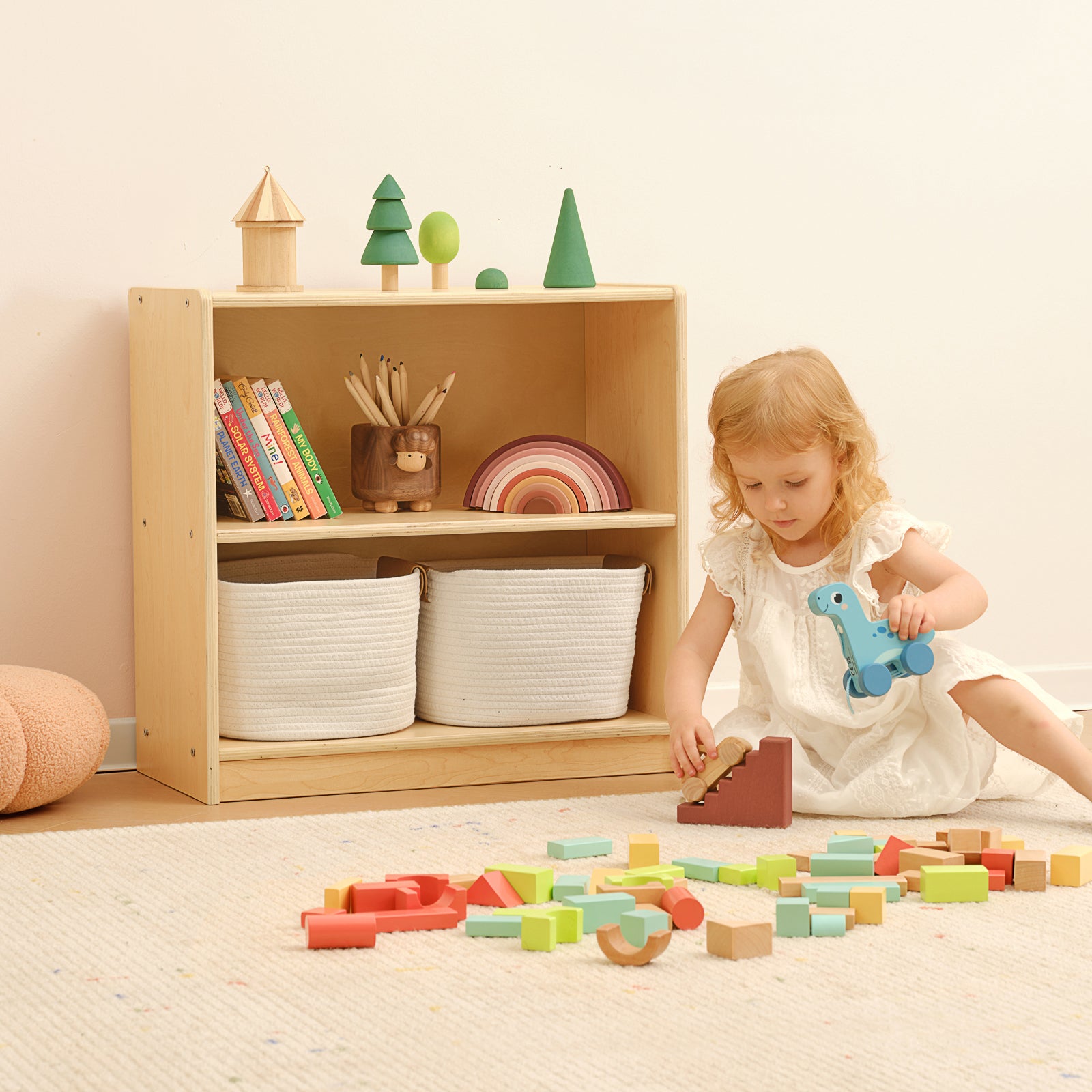 OOOK Wood Montessori Shelf and Toy Storage