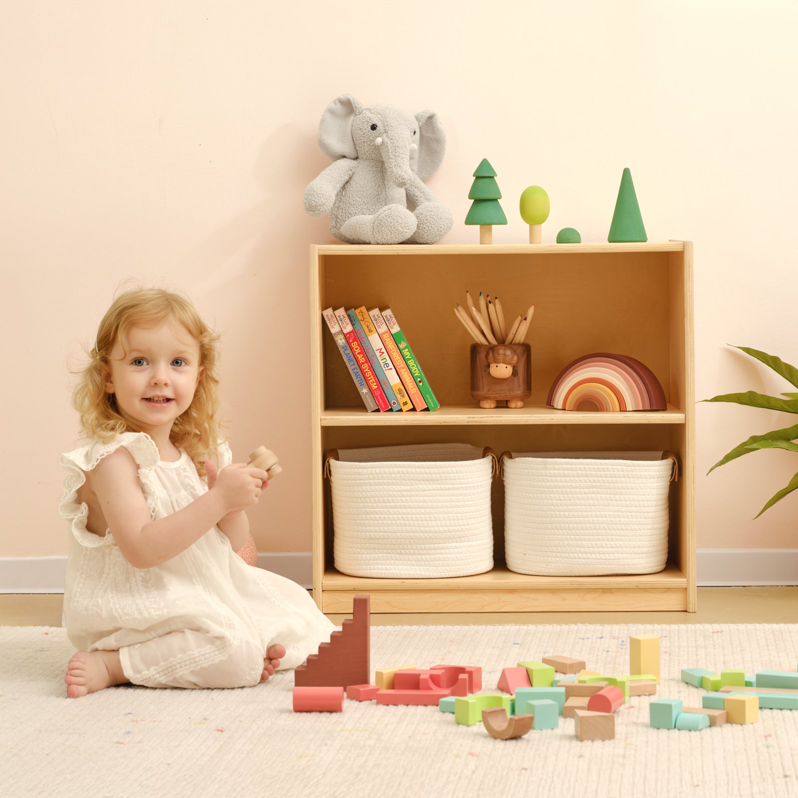 OOOK Wood Montessori Shelf and Toy Storage