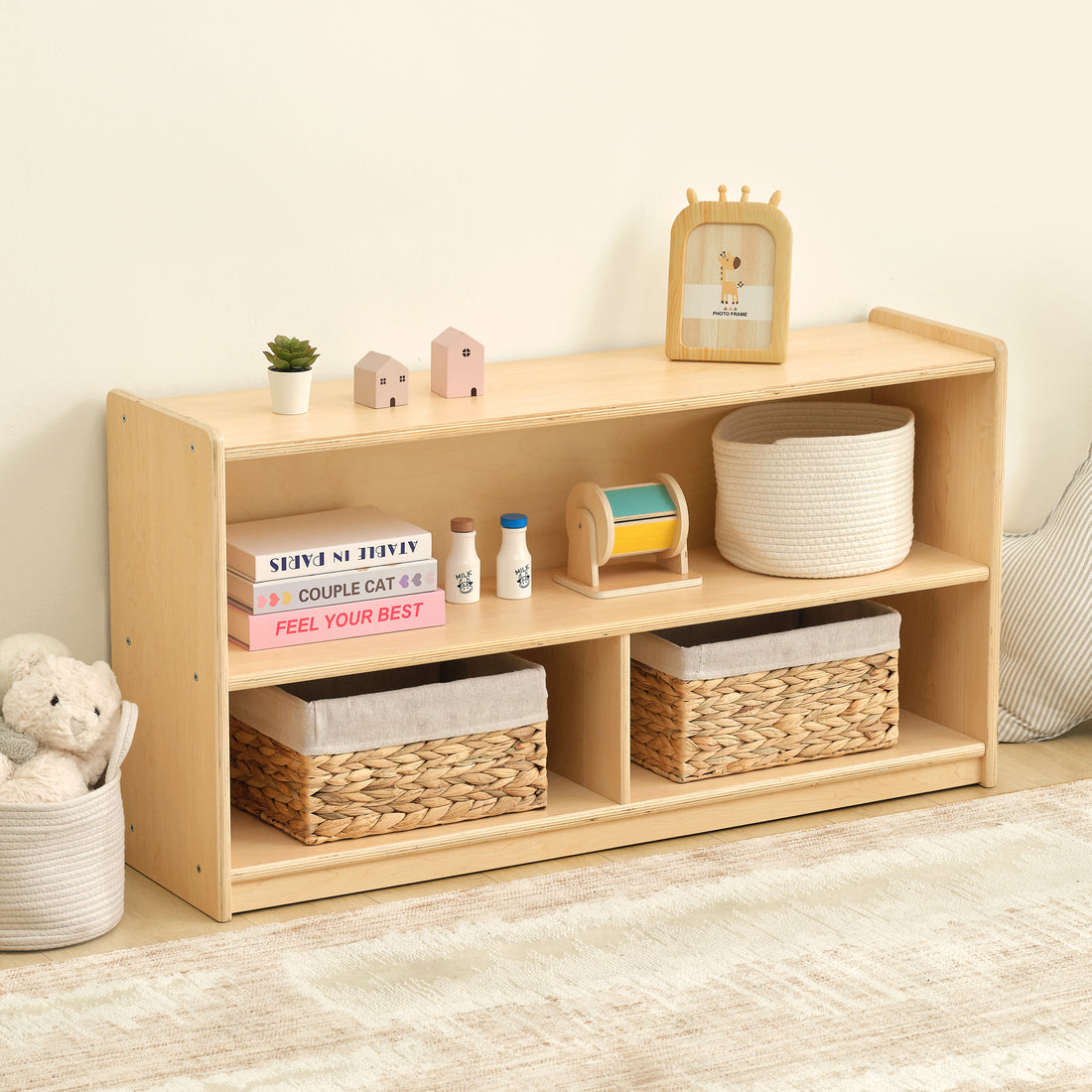 OOOK Wood Kids 2-Shelf  Organizer For Classroom &amp; Playroom